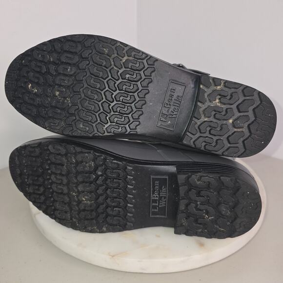 LL Bean Wellie Boots Womens Size 10 Rubber Waterproof Rain Shoes Buckle Strap - Picture 6 of 11